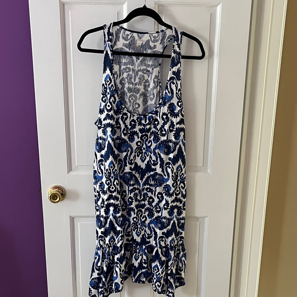 Lilly Pulitzer Blue and White Patterned Mini Dress